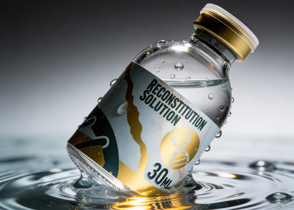 BAC Water™ vial in water splash